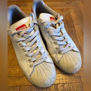 Adidas Unisex Stan Smith White and Red Sneakers